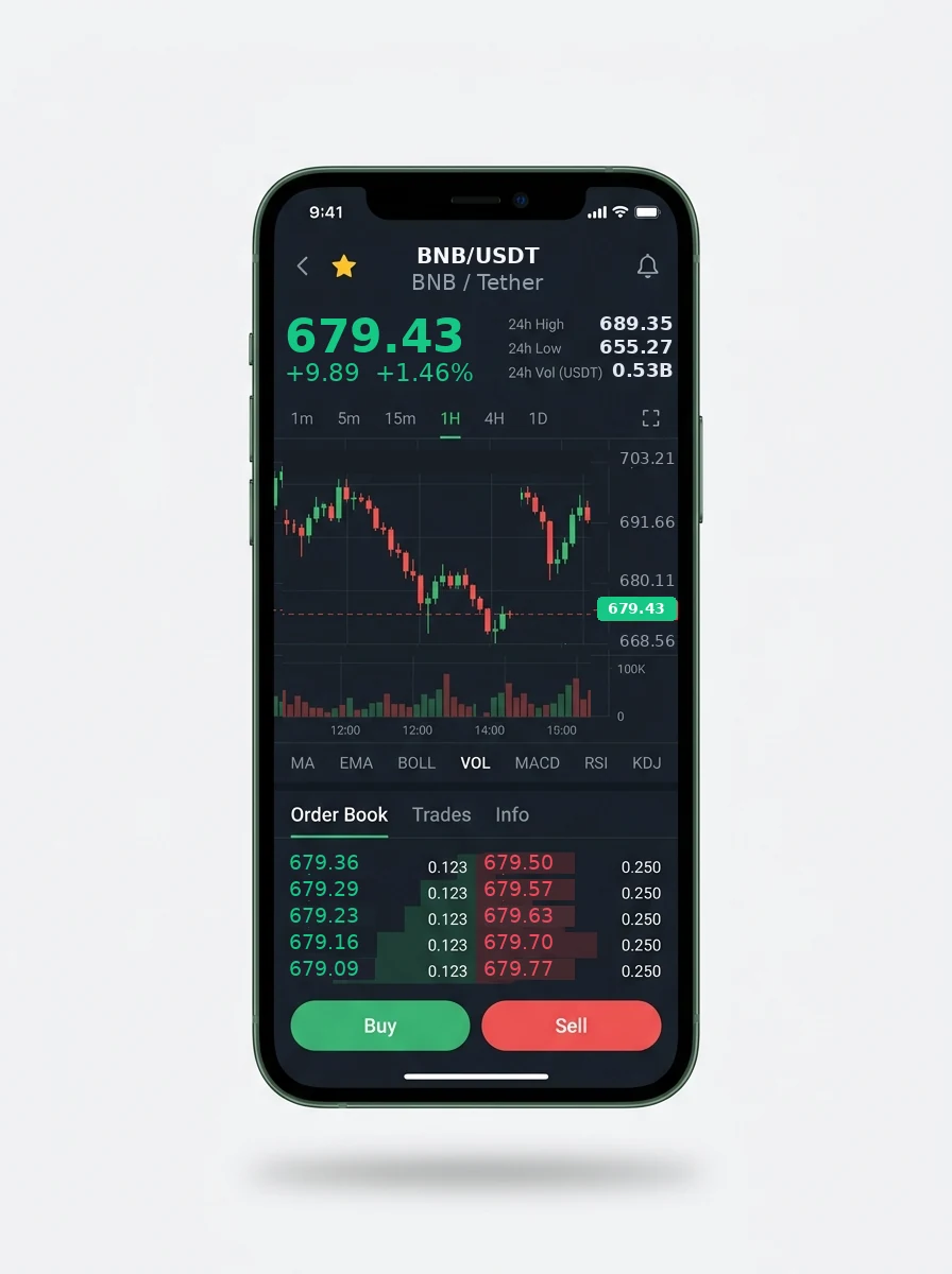 The same portfolio view on a phone screen